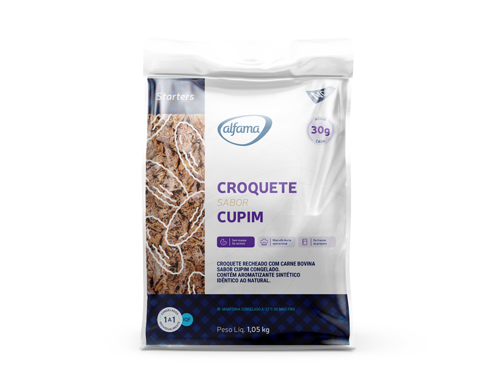 CROQUETE DE CUPIM CONGELADO ALFAMA 1,05 KG (CX 3 PCT)